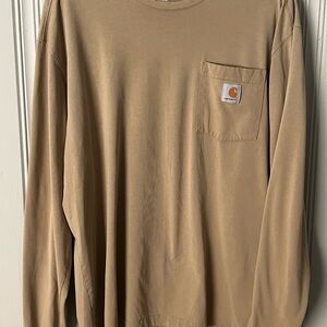 Carhartt Men's Tan long sleeve shirt